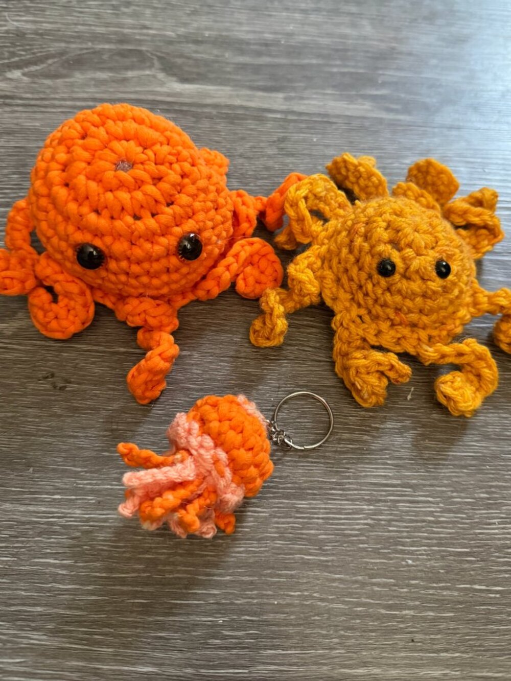 Crochet Jellyfish & Octopus plushies and keychains– Handmade Amigurumi Sea set